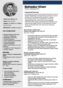 Business Administrator Resume