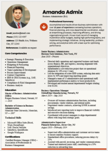 Business Administrator Resume