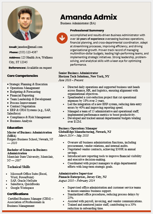 Business Administrator Resume