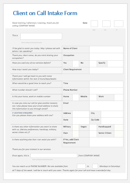 Client Intake Form Template Download from www.wordexceltemplates.com