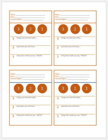 Exit Ticket Template