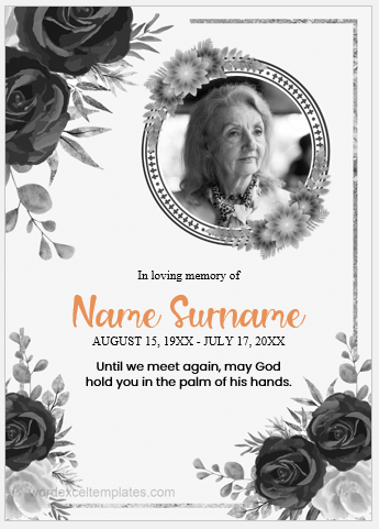 Funeral prayer card template