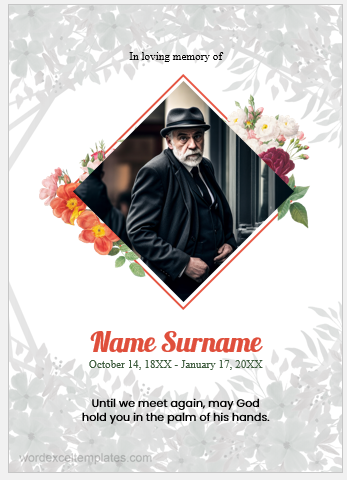 Funeral prayer card template