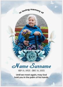 Funeral prayer card template