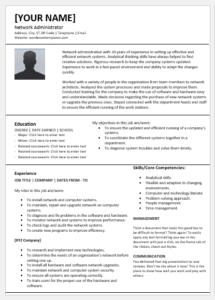 Network administrator resume