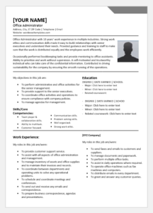 Office Administrator Resume