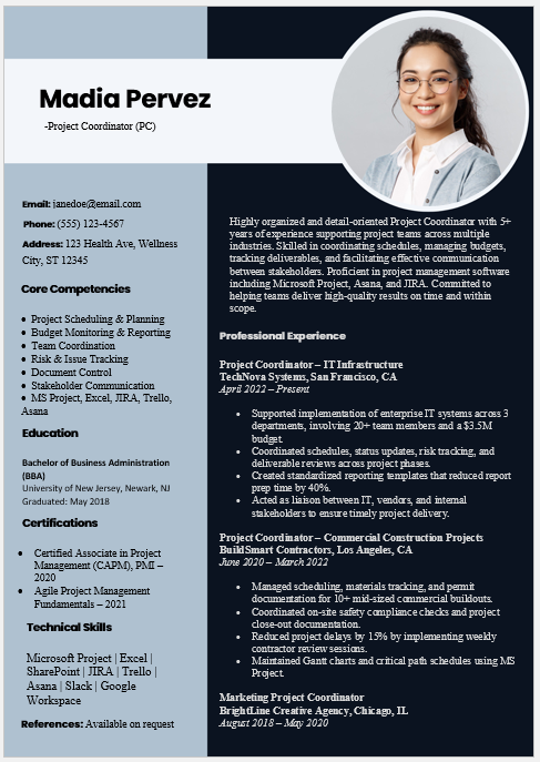 Project Coordinator Resume
