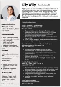 Project Coordinator Resume