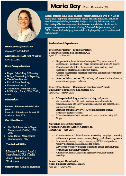 Project Coordinator Resume