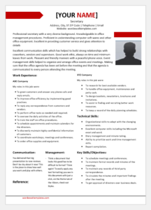 Secretary Resume