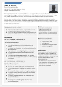 University Administrator Resume