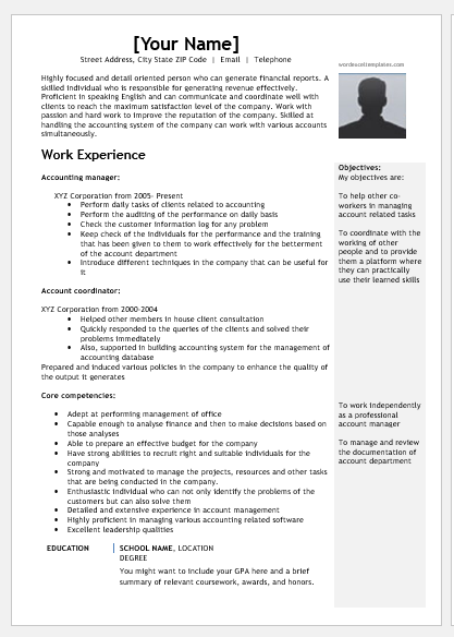 Accounts Manager Resume