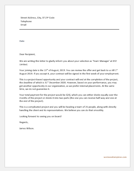 Contract Offer Letter Templates 9 Free Word Pdf Format