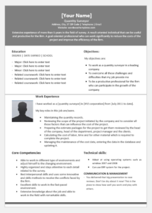 Quantitative Surveyor Resume