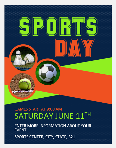 Sports Day Event Flyers Templates For Word Word Excel Templates