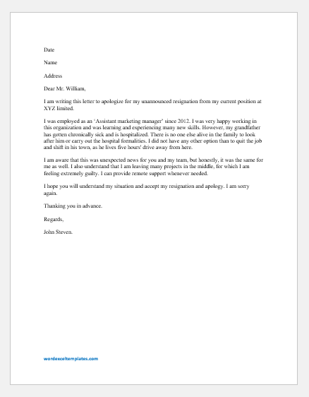 Leaving Letter To Manager from www.wordexceltemplates.com