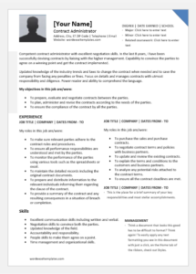 Contract Administrator Resume