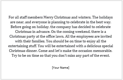 Christmas Office Party Invitation Message