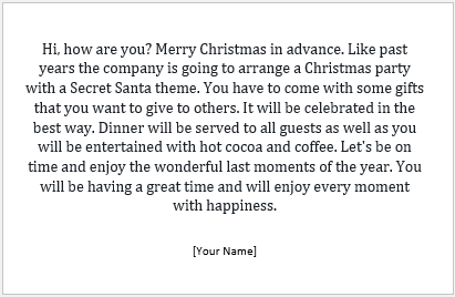Christmas Office Party Invitation Message