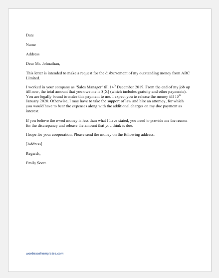 sample letter to employer requesting for gratuity