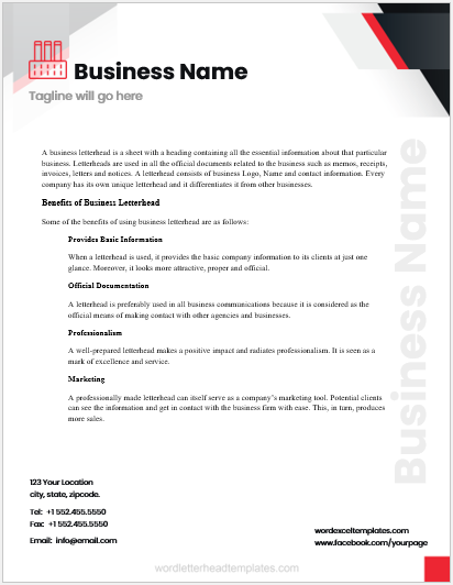 Business Letterhead Template for Word