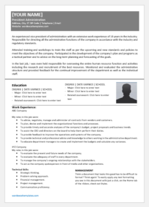 Vice President of Administration Resume