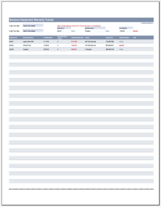 Various Warranty Tracker Templates for Excel | Download/Save
