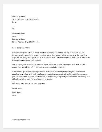 Appropriate Business Letter Closing from www.wordexceltemplates.com