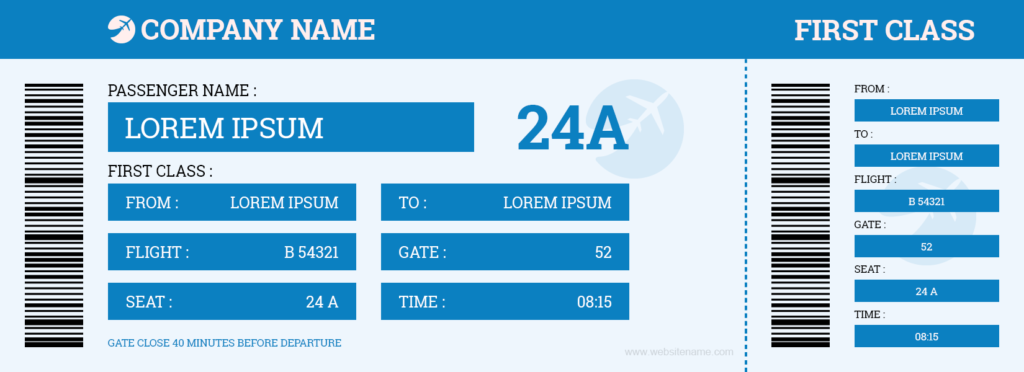 Travel Ticket Template