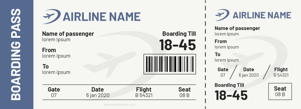Travel Ticket Template