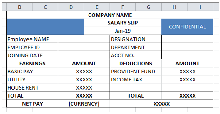 Excel Salary Slip Format