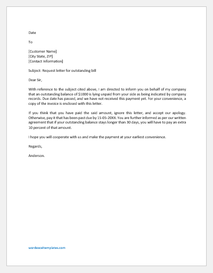 How Do I Write A Letter Requesting Overdue Payment - Design Talk