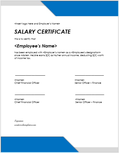 Salary Certificate Format and Templates | Download F