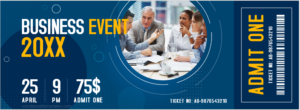 Business event ticket template