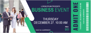 Business event ticket template