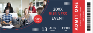 Business event ticket template