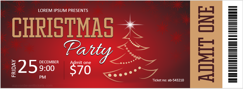 Christmas Party Ticket Template