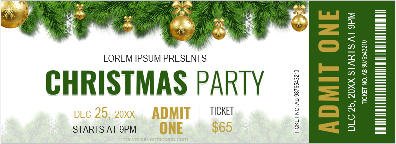 Christmas Party Ticket Template