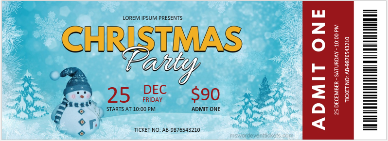 Christmas Party Ticket Template