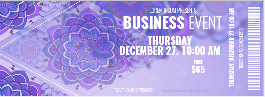 Business event ticket template