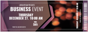 Business event ticket template