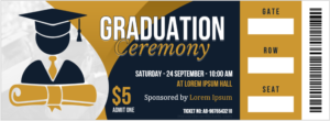 Graduation Ceremony Party Ticket Templates for Word | Word &amp; Excel ...