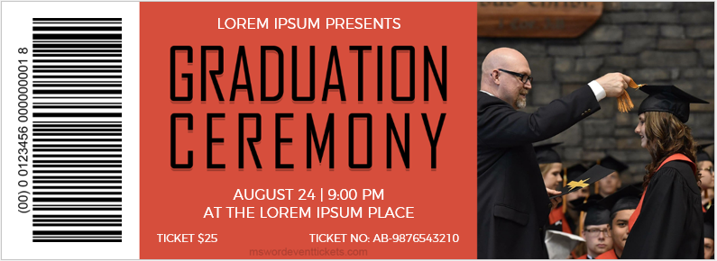 Graduation Ceremony Party Ticket Template