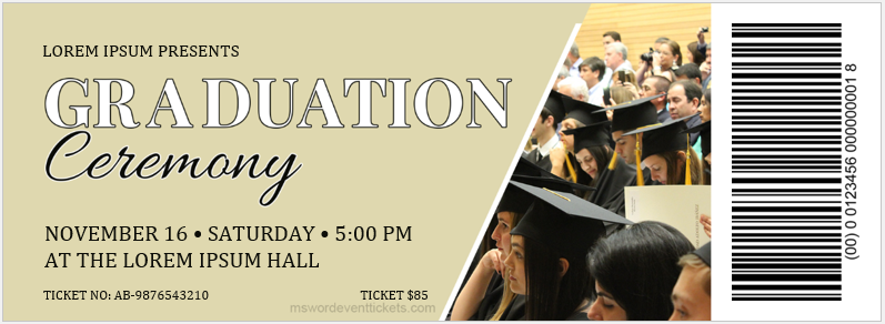 Graduation Ceremony Party Ticket Template