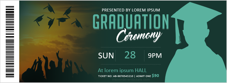 Graduation Ceremony Party Ticket Template