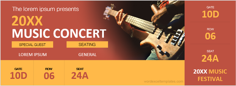 Concert Ticket Template