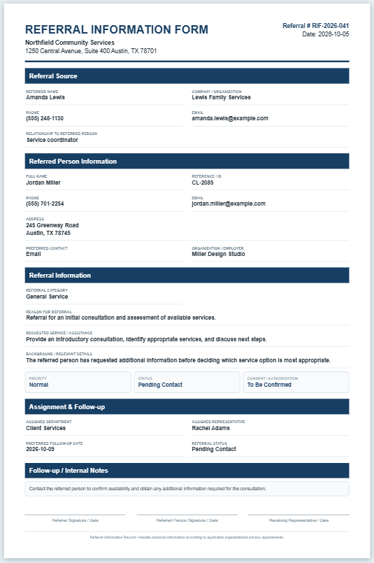 Referral Information Form