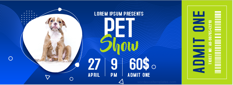 Pet Show Ticket Template