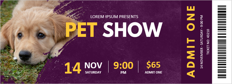 Pet Show Ticket Template