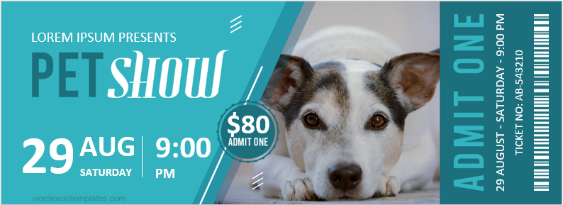 Pet Show Ticket Template